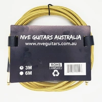 NVE Guitar Instrument Cable gold plated Plugs 10ft - 3m Straight to Straight - Gold