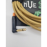 NVE Guitars Instrument Cable gold plated Plugs 10ft - 3m Straight to Angle - Gold
