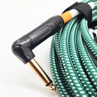 NVE Guitars Instrument Cable gold plated Plugs 10ft - 3m Straight to Angle - Green