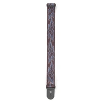 D'Addario Polyester Guitar Strap, Flames Pinstripe, Black w/ Blue