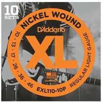 D'Addario EXL110 10 Sets Electric Guitar Strings + 20-foot Instrument Cable