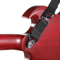 Planet Waves by D'Addario 25HYB00 Hybrid Leather Guitar Strap - Black