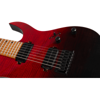 Spira S-457-TRD 7-String Electric Guitar  - Trans Red - Flame Maple Top