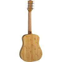 Luna Safari Bamboo Acoustic Travel Guitar with Gig Bag, Satin Natural
