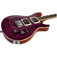 Flight Vanguard Tenor Electric Ukulele - Trans Purple : Double Cut, Solid Body