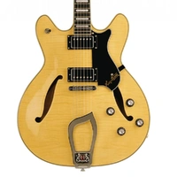 Hagstrom Viking Deluxe Semi-Hollow Electric Guitar, Natural w/Case
