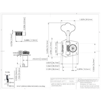 Hipshot HB3 Bass Tuning Machine Clover - Black - single Machine Bass Side