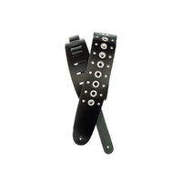 D'Addario Metal Collection Leather Guitar Strap, Grommet 1