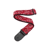 D'Addario Woven Guitar Strap, Bandana Red