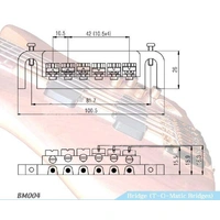 BBT Chrome Wrap-around Combination Bridge for Les Paul Junior -  Badass 