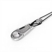 D'Addario Woodwinds Padded Leather Neck Strap, Tenor/Baritone, Black/Nickel