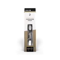 D'Addario Woodwinds Padded Leather Neck Strap, Soprano/Alto, Black/Nickel