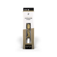 D'Addario Woodwinds Padded Leather Neck Strap, Tenor/Baritone, Brown/Brass