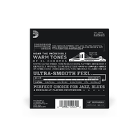 D'Addario ECG24-3D Chromes Flat Wound Electric Guitar Strings, Jazz Light, 11-50, 3 Sets