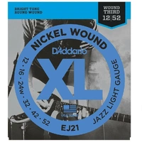 D'Addario EJ21 4 SETS Nickel Wound Electric Guitar Strings, Jazz Light, 12 - 52