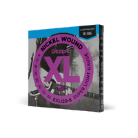 D'Addario EXL120-8 8-String Nickel Wound Electric Guitar Strings, 09 - 65