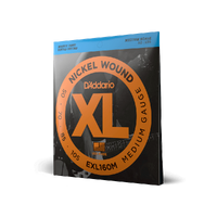 D'Addario EXL160M Nickel Wound Bass Guitar Strings, Medium, 50-105, Medium Scale