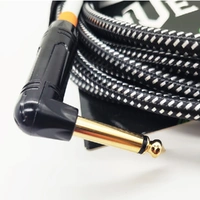 NVE Guitars Instrument Cable gold plated Plugs 20ft - 6m Straight to Angle - Black
