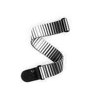 D'Addario Polyester Guitar Strap, Optical Art, White Stripes