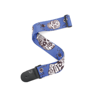 D'Addario Polyester Guitar Strap, Sugar Skulls, Blue