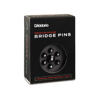 D'Addario Ebony Bridge Pins with End Pin Set, Pearl Inlay - Made in USA