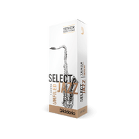 D'Addario Select Jazz Unfiled Tenor Saxophone Reeds, Strength 3 Soft, 5-pack