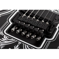 Schecter E-1 FR Przym Palladium 6 String Electric Guitar - Gloss Black with White Highlights
