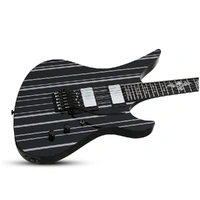 Schecter Synyster Gates Custom FR Electric Guitar Gloss Black with Silver Stripes
