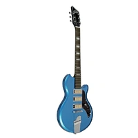 Supro Island Series Hampton Electric Guitar Metallic Blue -  Gold Foil Pickups