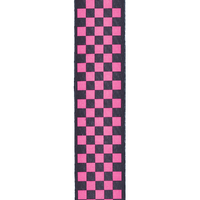 D'Addario Woven Guitar Strap, Black/Pink Checker Pattern