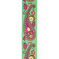 D'Addario Joe Satriani Guitar Strap, Paisley Green