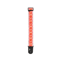 D'Addario Woven Guitar Strap, Peace Love, Pink and White