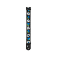 D'Addario Woven Guitar Strap, Peace Love, Black and Blue