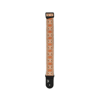 D'Addario Woven Guitar Strap, Peace Love, Orange Pattern