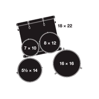 Gretsch Catalina Maple Drum Kit Shell Pack, Black Stardust CM2-E625-BS