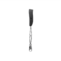 D'Addario Woodwinds Padded Leather Neck Strap, Tenor/Baritone, Black/Nickel