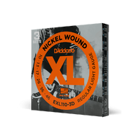 D'Addario 3 sets Nickel Wound Electric Guitar Strings, 10-46 with NVE Peg winder
