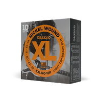 D'Addario EXL140-10P Nickel Wound Electric Guitar Strings, Light Top/Heavy Bottom, 10-52 , 10 sets