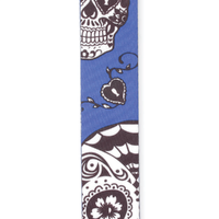 D'Addario Polyester Guitar Strap, Sugar Skulls, Blue