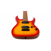 Spira S-507-QFB 7-String Electric Guitar - High Performance Rock Machine - Fireburst
