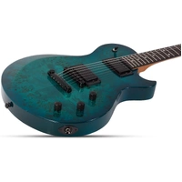 Schecter Solo-II Standard 6 String Electric Guitar - Ocean Blue Burst Burl