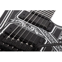 Schecter E-1 FR Przym Palladium 6 String Electric Guitar - Gloss Black with White Highlights