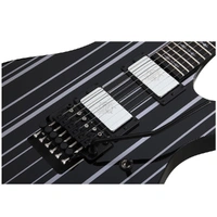 Schecter Synyster Gates Custom FR Electric Guitar Gloss Black with Silver Stripes