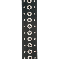 D'Addario Metal Collection Leather Guitar Strap, Grommet 1