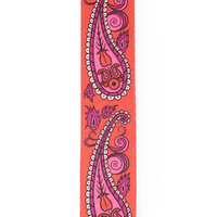 D'Addario Joe Satriani Guitar Strap, Paisley Red