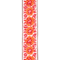 D'Addario Woven Guitar Strap, Peace Love, Pink and White