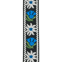 D'Addario Woven Guitar Strap, Peace Love, Black and Blue