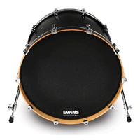 Evans EQ3 Resonant Black Bass Drum Head, No Port, 28 Inch