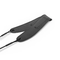 D'Addario Woodwinds Padded Leather Neck Strap, Soprano/Alto, Black/Nickel