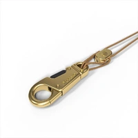 D'Addario Woodwinds Padded Leather Neck Strap, Tenor/Baritone, Brown/Brass